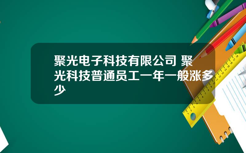 聚光电子科技有限公司 聚光科技普通员工一年一般涨多少